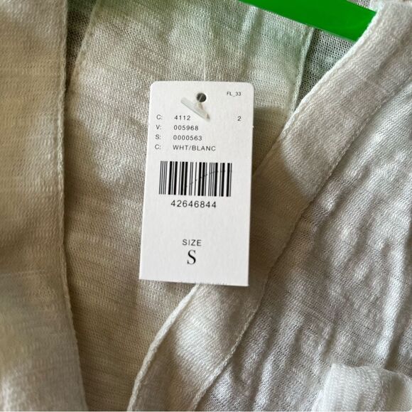 Anthropologie Porridge Odette Top Ivory Deep V-Neck Short Sleeves NWT - Picture 9 of 10